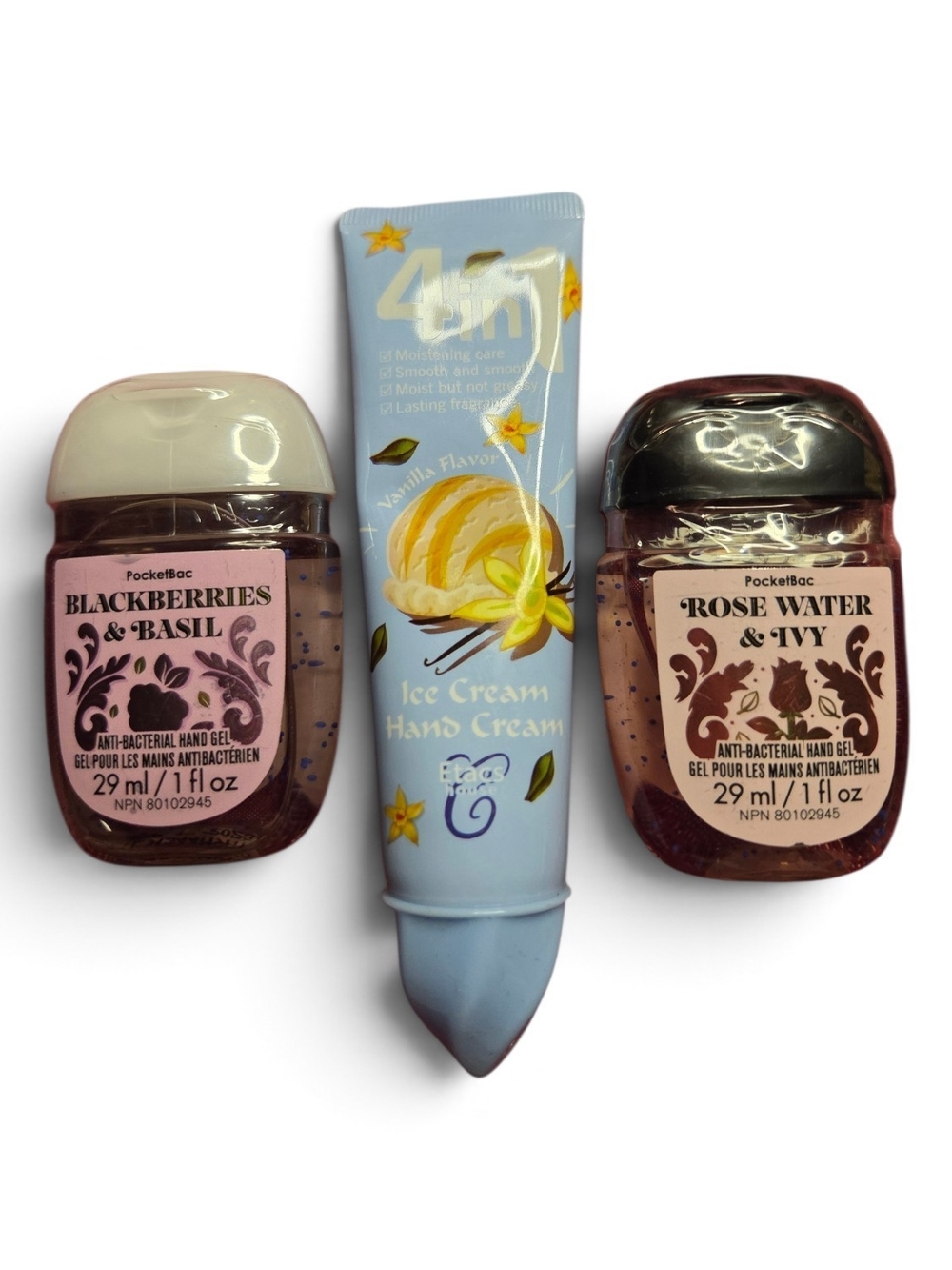 2x Antibacterial Hand Gels & 1x Vanilla Ice Cream 4-in-1 Hand Cream